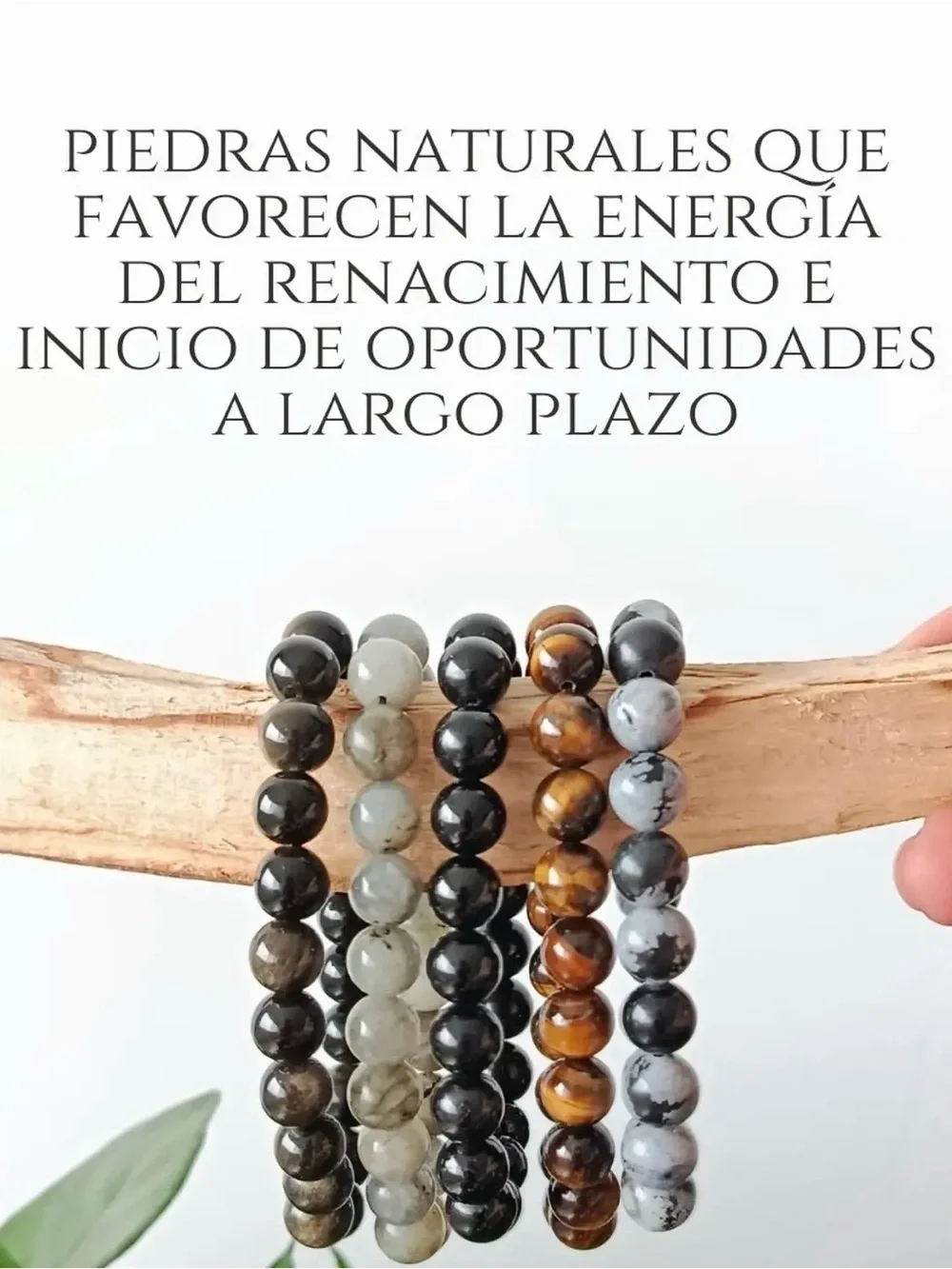 Natural Stone Beaded Men’s Bracelet - Black, Gray, Brown